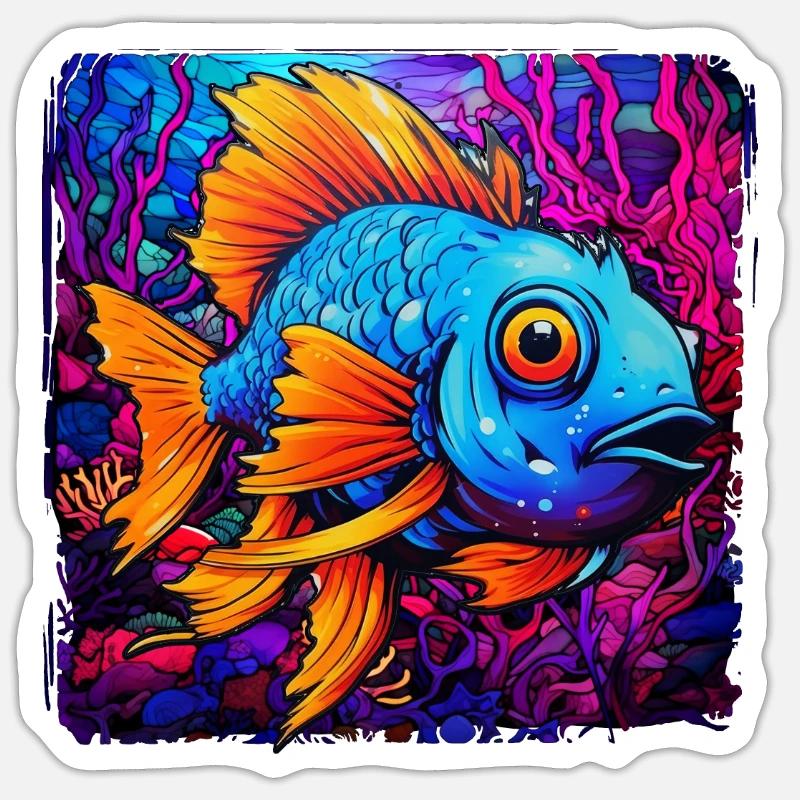 Angelfish - Sticker size S (10 x 10 cm) - white matte