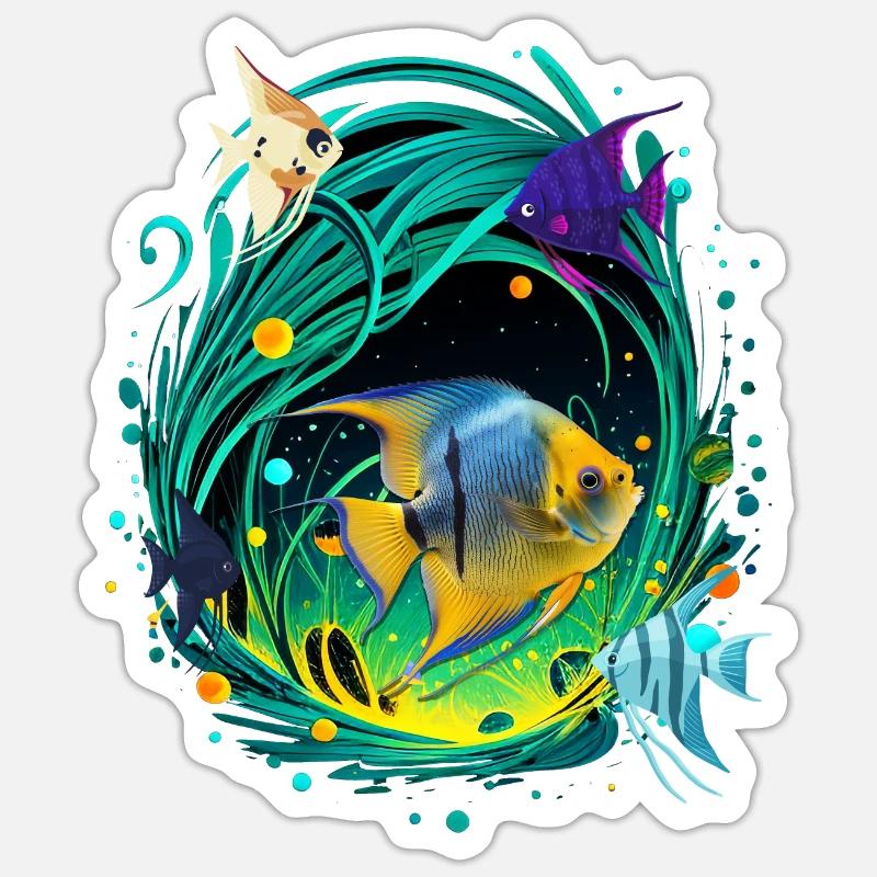Angelfish - Sticker size S (10 x 10 cm) - white matte