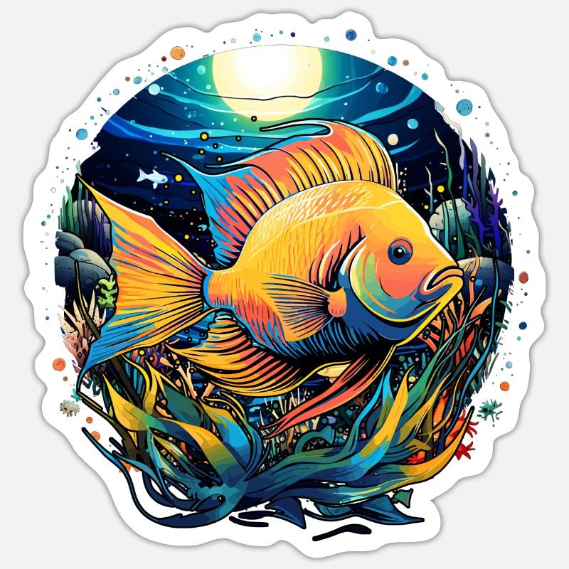 Angelfish - Sticker size S (10 x 10 cm) - white matte