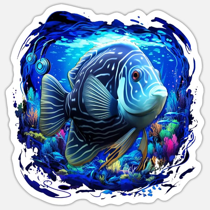 Angelfish - Sticker size S (10 x 10 cm) - white matte