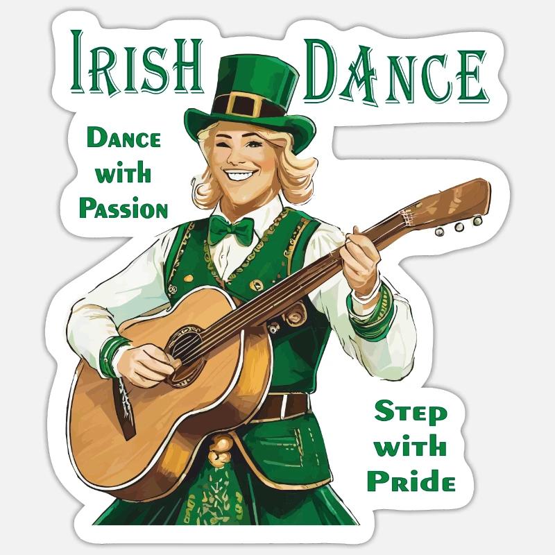 IRISH DANCE - Sticker size S (10 x 10 cm) - white matte