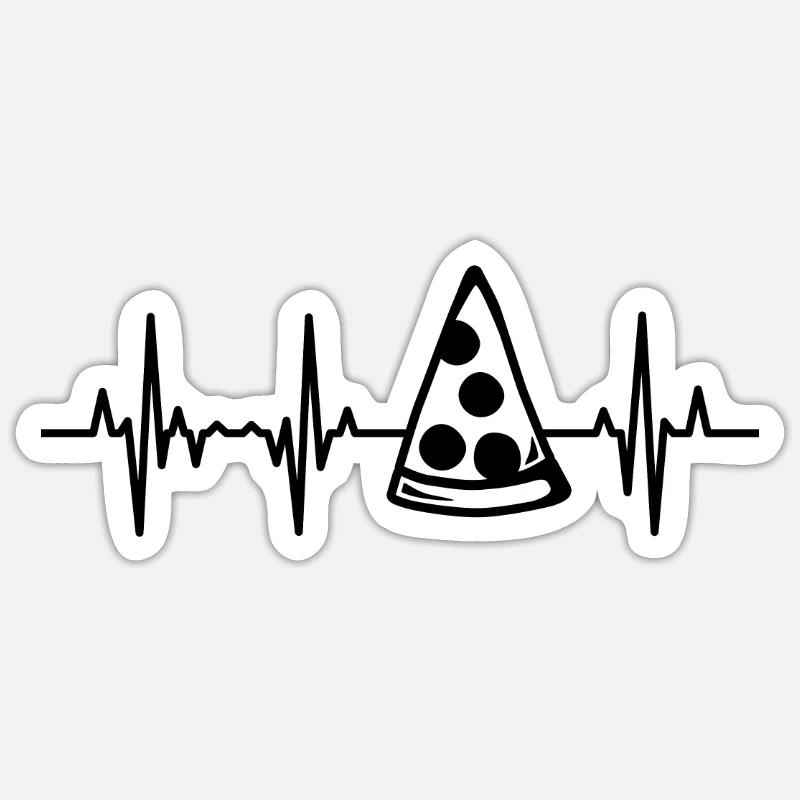 Pizza Pulse - Sticker taille S (10 x 10 cm) - blanc mat