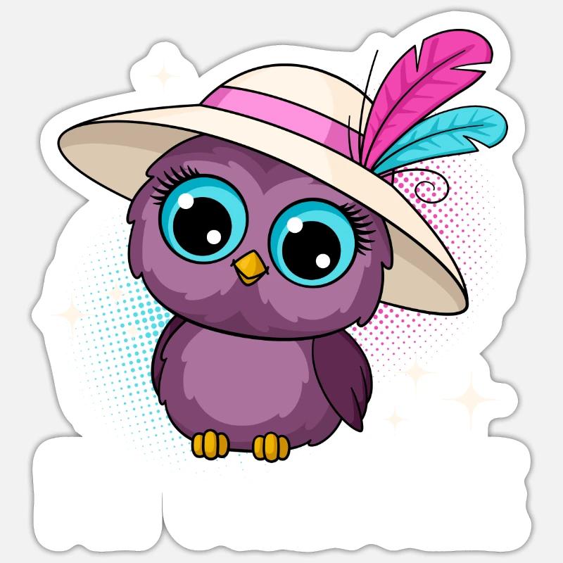 I'M Owlsome Eule Eulen - Sticker Größe S (10 x 10 cm) - Mattweiß