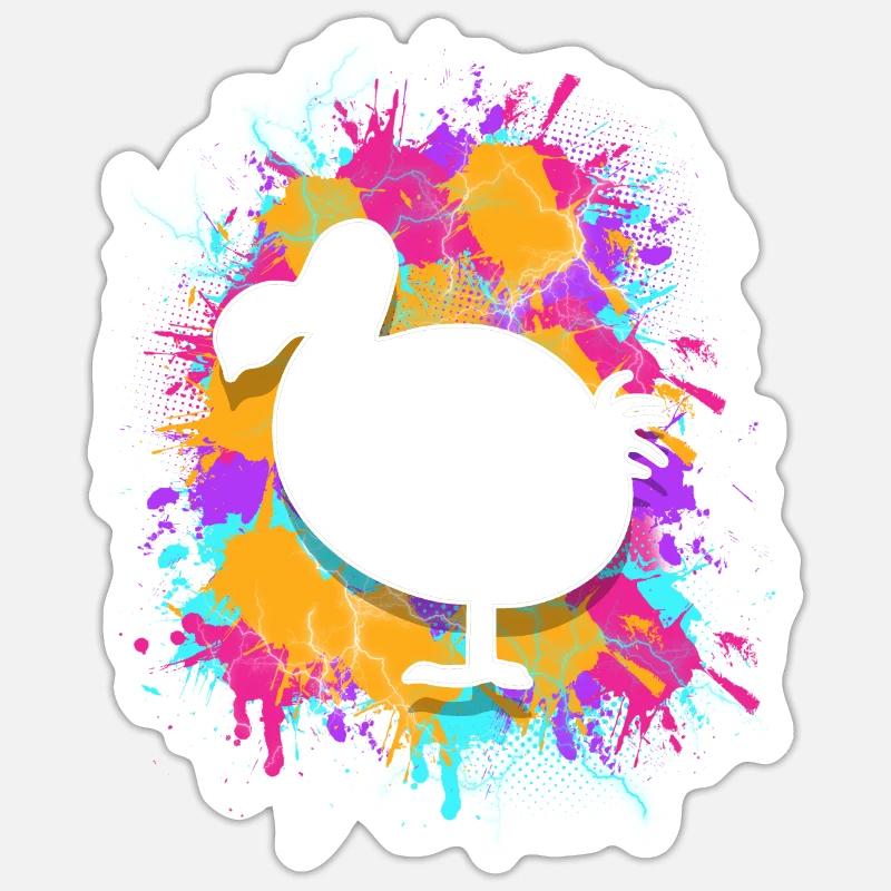 Dodo - Sticker taille S (10 x 10 cm) - blanc mat