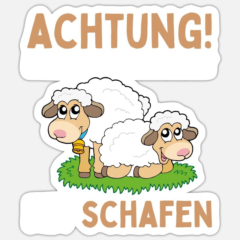 Funny Sheep Sheep Sheep Shepherd - Sticker size S (10 x 10 cm) - white matte
