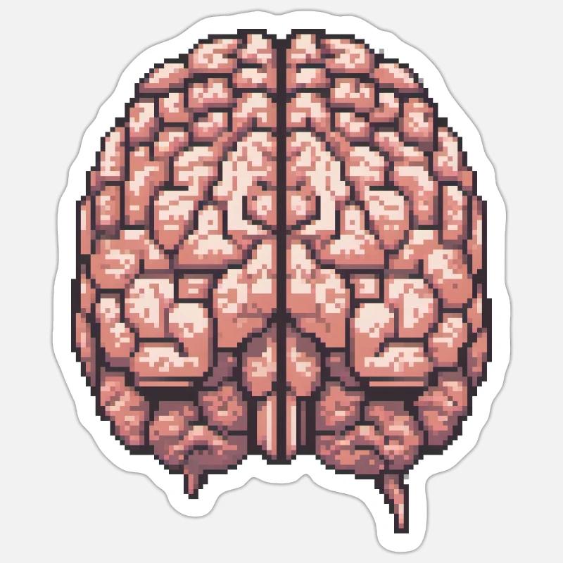 Pixels conscients - Sticker taille S (10 x 10 cm) - blanc mat
