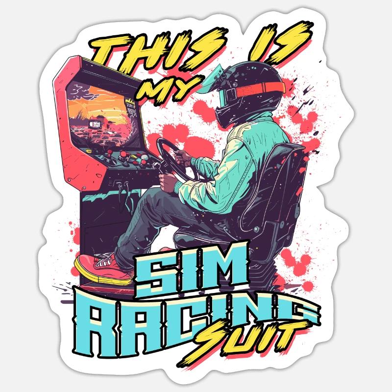 C'est mon costume de course Sim Sticker taille S (10 x 10 cm)