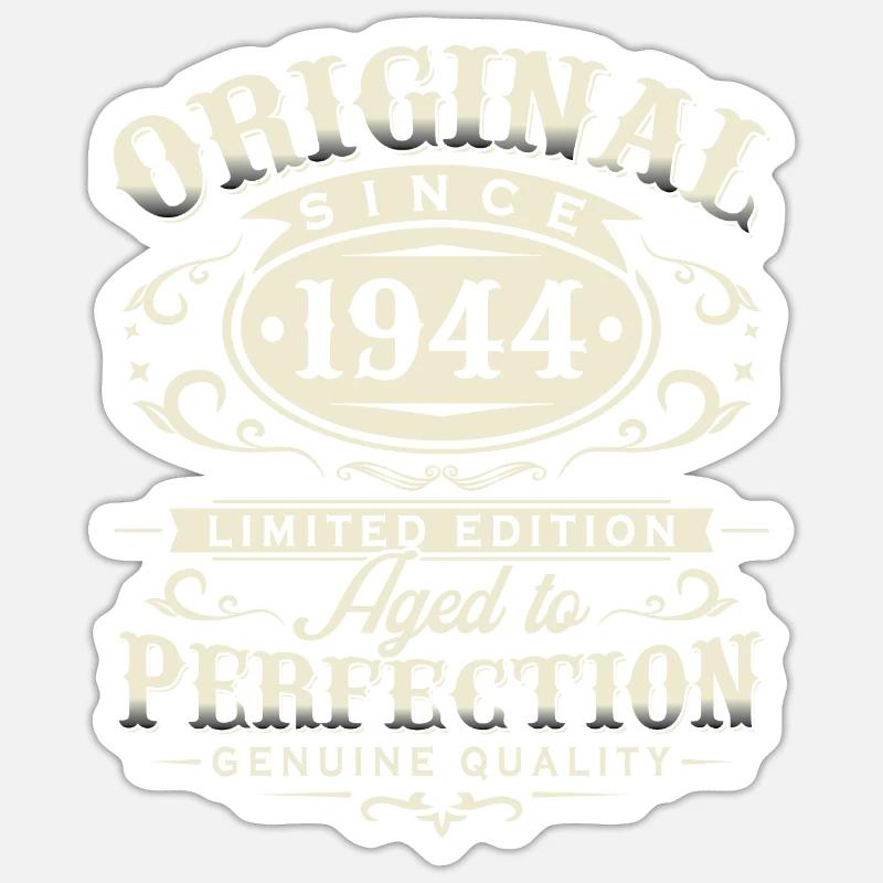 Original 1944 Retro Geburtstag Geschenk - Sticker Größe S (10 x 10 cm) - Mattweiß