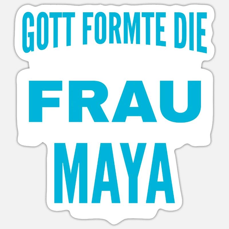 Maya Name Design - Sticker Größe S (10 x 10 cm) - Mattweiß