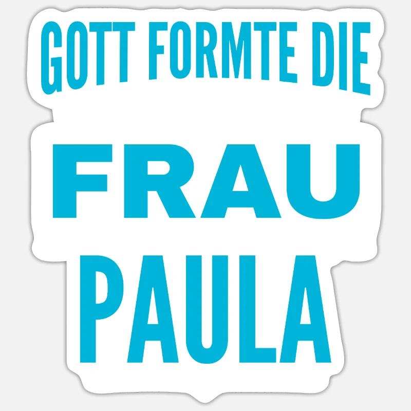 Paula Name Design - Sticker Größe S (10 x 10 cm) - Mattweiß