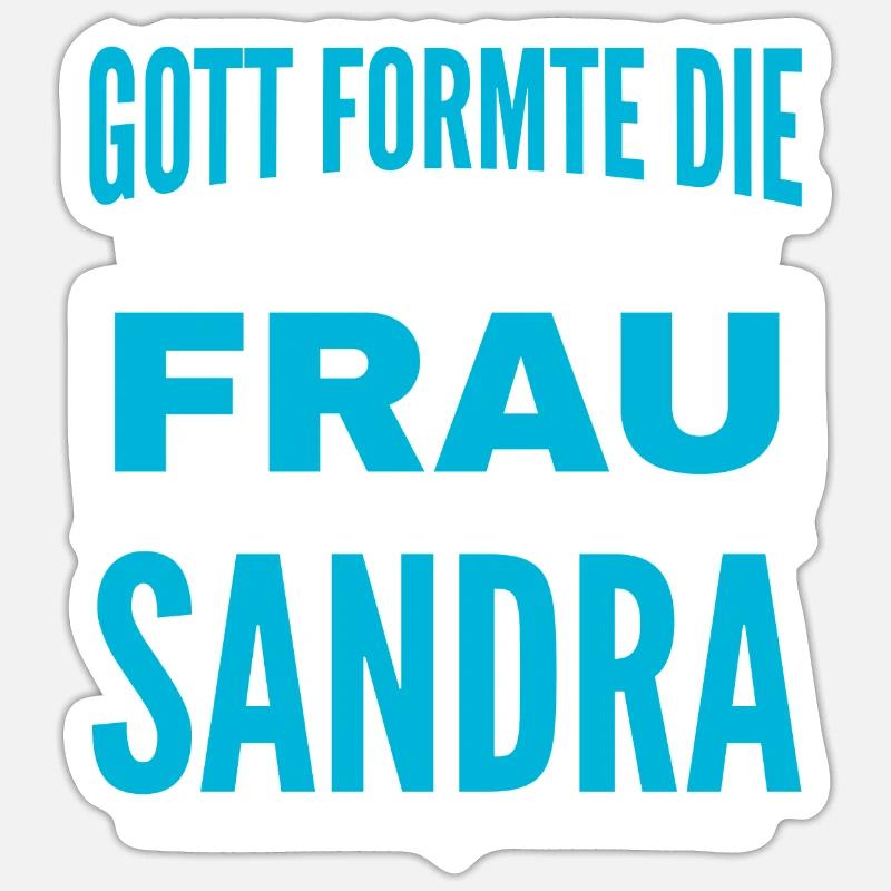 Sandra Name Design - Sticker Größe S (10 x 10 cm) - Mattweiß
