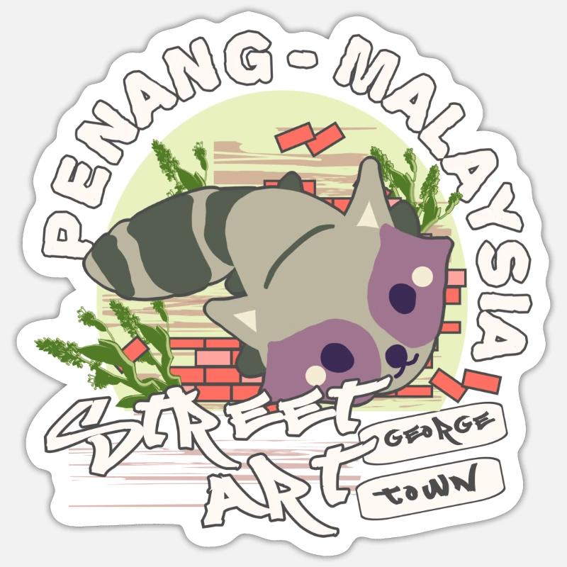 Waschbär Graffiti Sticker Größe S (10 x 10 cm)