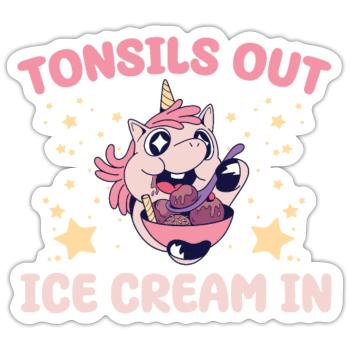 Restauration après les amygdalesAmandes Out Ice R - Sticker taille S (10 x 10 cm) - blanc mat - Devant
