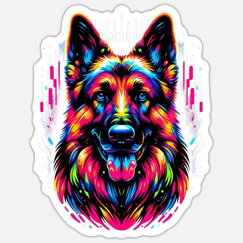 German Shepherd, German Shepherd - Sticker size S (10 x 10 cm) - white matte
