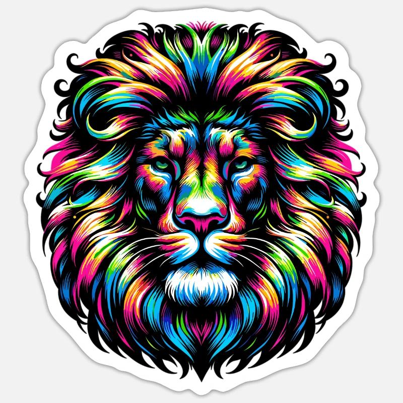 Lion - Sticker size S (10 x 10 cm) - white matte