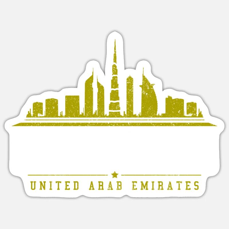 Dubai Skyline UAE Souvenir - Sticker size S (10 x 10 cm) - white matte
