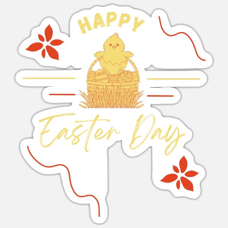 Happy Easter Day Easter Bunny Happy Easter Sticker size S (10 x 10 cm)