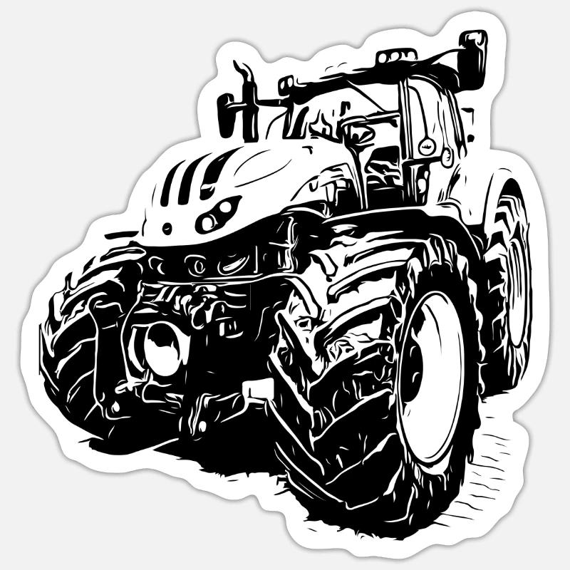 Tractor - Sticker size S (10 x 10 cm) - white matte