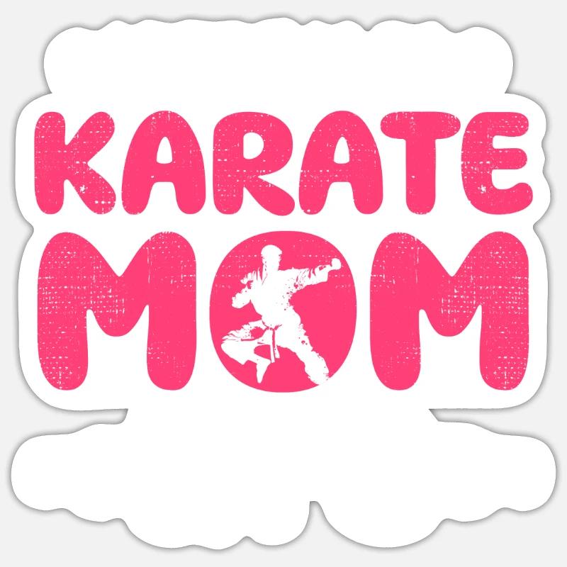 Geschenk Karate Mama Leben - Sticker Größe S (10 x 10 cm) - Mattweiß