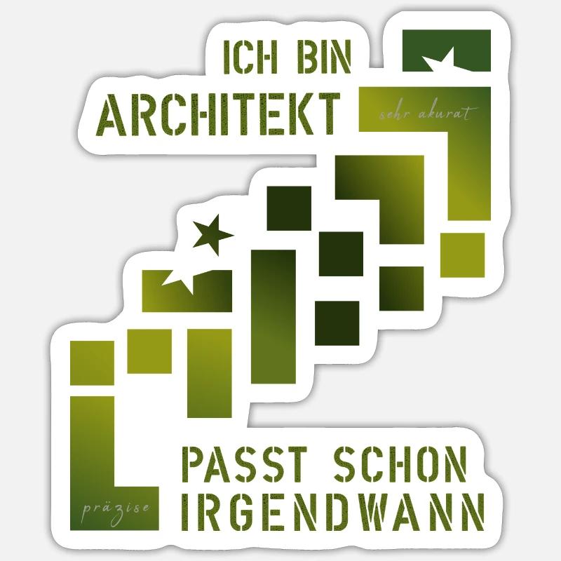 Architecte - Sticker taille S (10 x 10 cm) - blanc mat