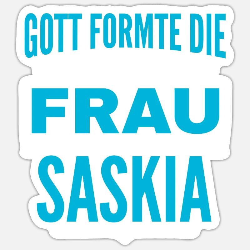 Saskia Name Design - Sticker size S (10 x 10 cm) - white matte