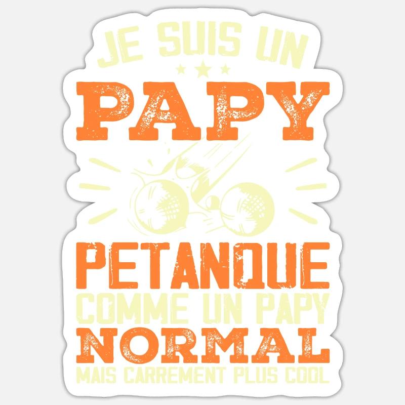 Ich bin ein Pétanque-Opa - Sticker Größe S (10 x 10 cm) - Mattweiß