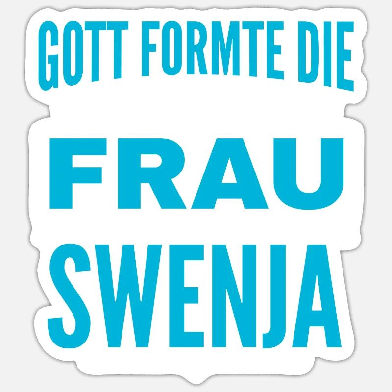Conception du nom Swenja - Sticker taille S (10 x 10 cm) - blanc mat