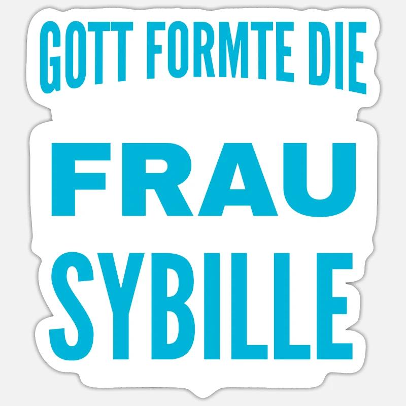 Sybille Name Design - Sticker size S (10 x 10 cm) - white matte