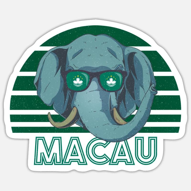 Macau - Sticker Größe S (10 x 10 cm) - Mattweiß