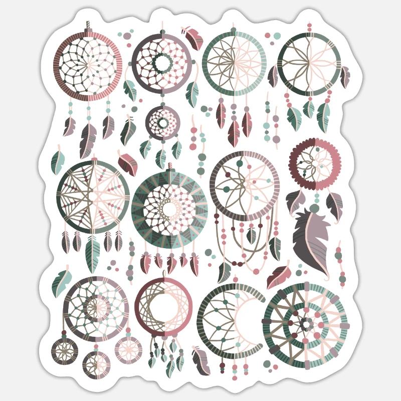 Attrape-rêves - Sticker taille S (10 x 10 cm) - blanc mat