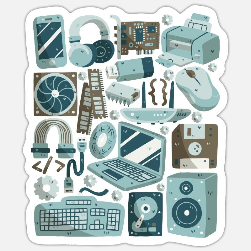 Ordinateur Sticker taille S (10 x 10 cm)