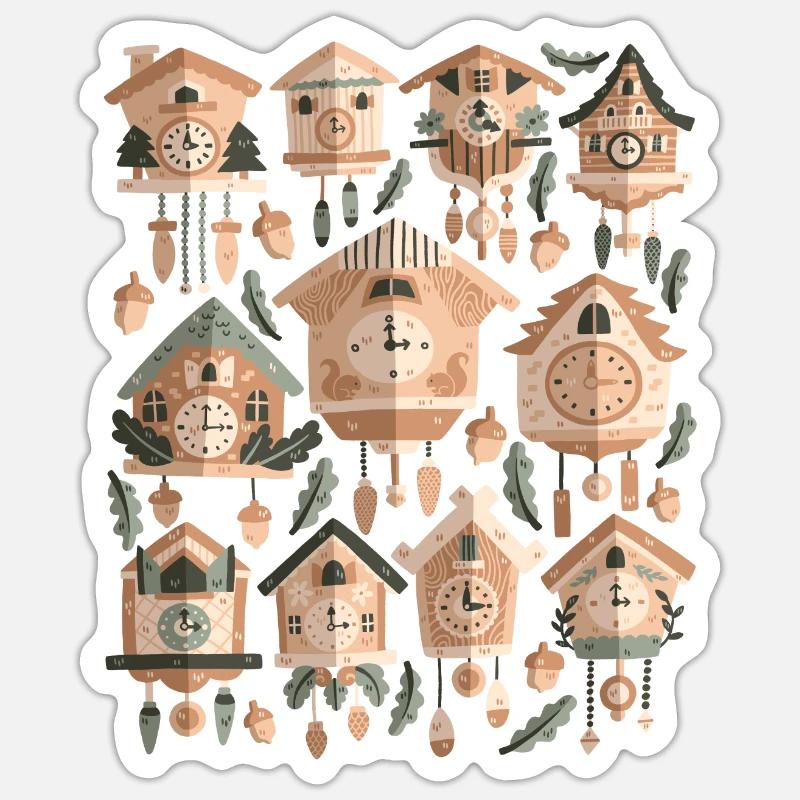 Horloges à coucou Sticker taille S (10 x 10 cm)