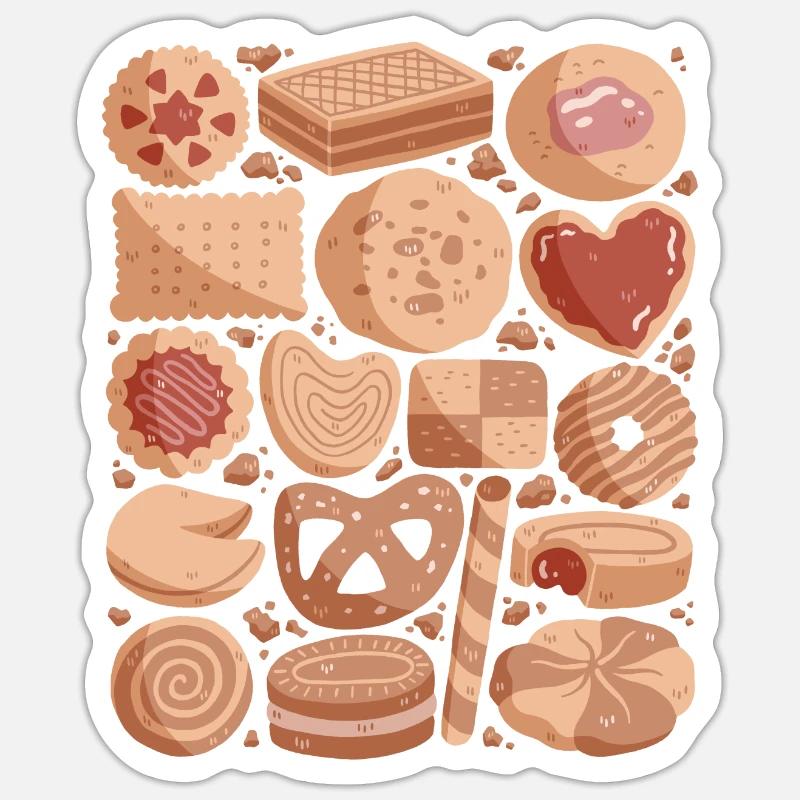 Biscuits - Sticker size S (10 x 10 cm) - white matte