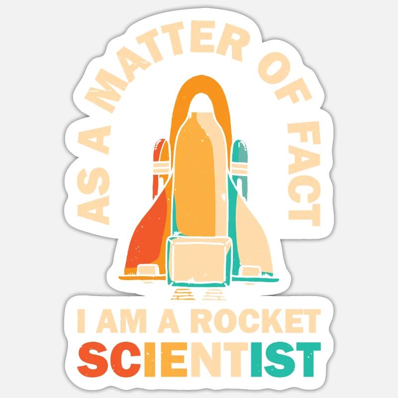 Retro Rocket Scientist Raumfahrer Spaceshuttle - Sticker Größe S (10 x 10 cm) - Mattweiß
