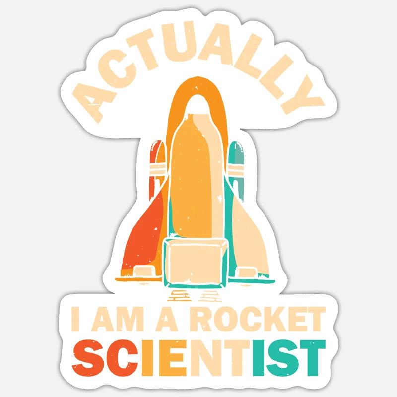 Rétro Rocket Scientist Spaceman Navette spatiale Sticker taille S (10 x 10 cm)