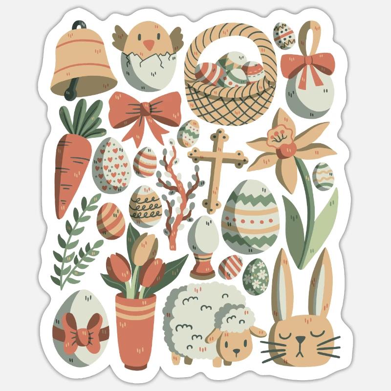 Easter - Sticker size S (10 x 10 cm) - white matte
