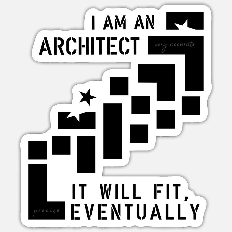 Architecte - Sticker taille S (10 x 10 cm) - blanc mat