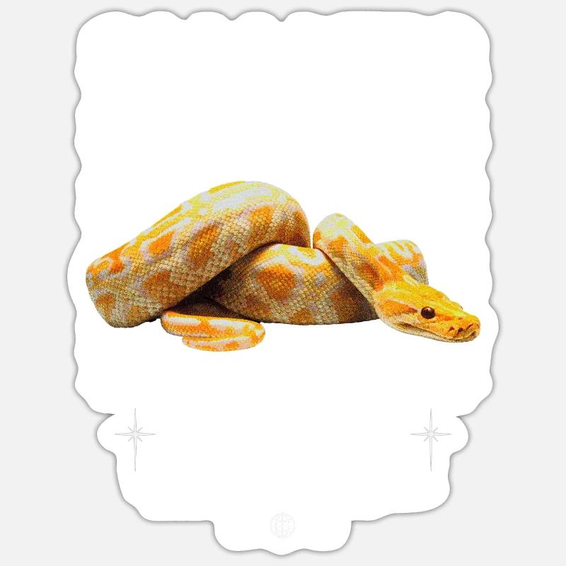 Burmesische Python Moderne Streetwear Reptilienhalterin Sticker Größe S (10 x 10 cm)