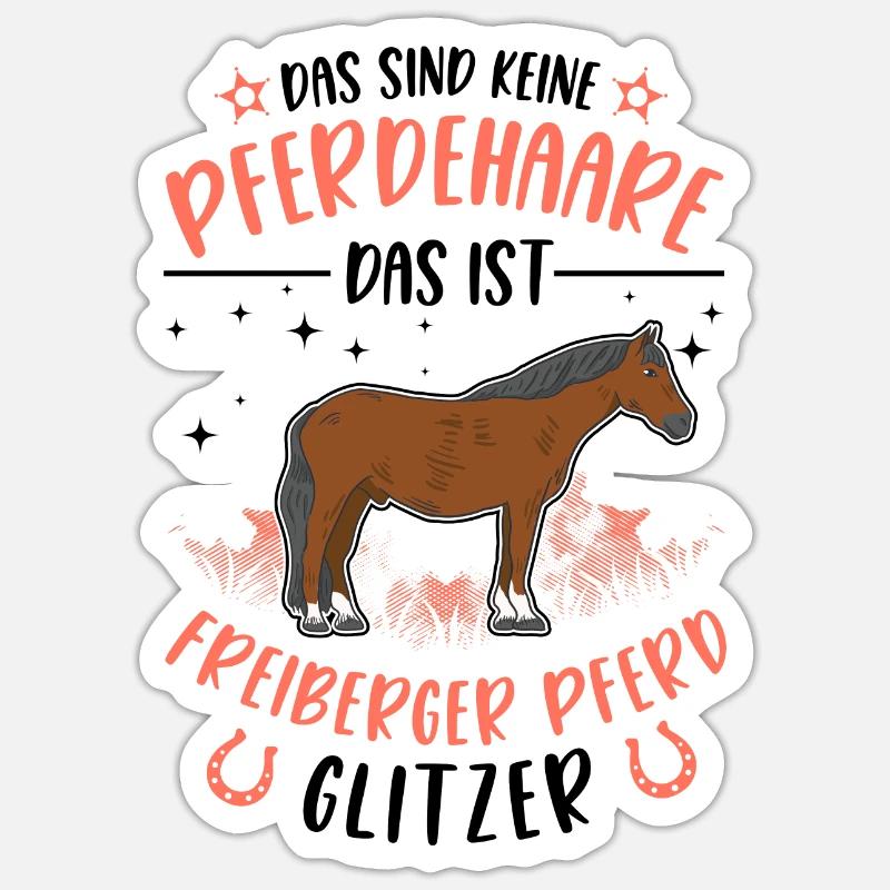 Freiberger Pferd Glitzer - Sticker Größe S (10 x 10 cm) - Mattweiß