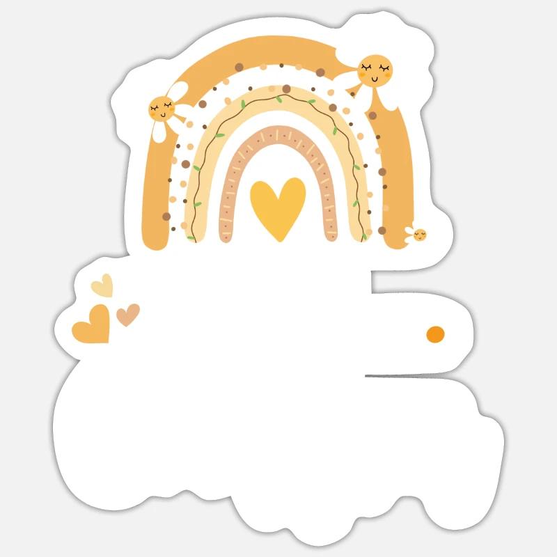 Ich werde Große Cousine 2025 Mädchen Regenbogen Sticker Größe S (10 x 10 cm)