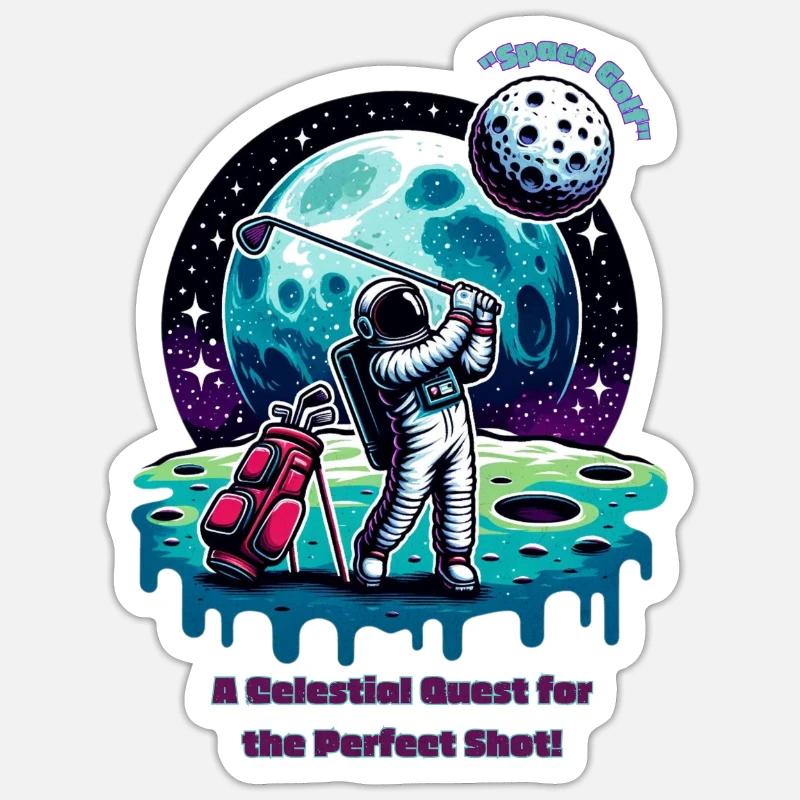 Golf de l’espace Sticker taille S (10 x 10 cm)
