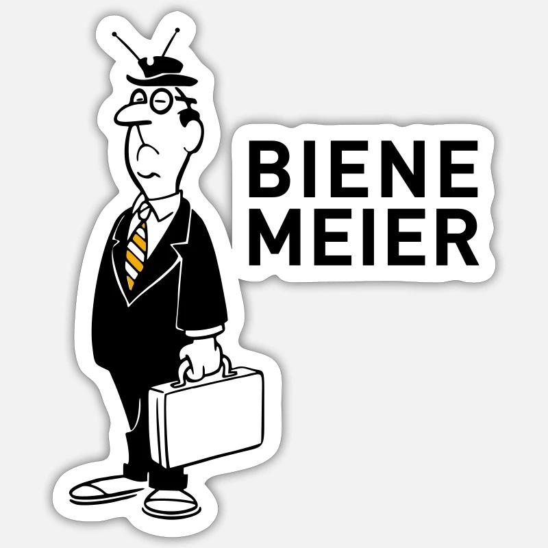 Biene Meier - Sticker Größe S (10 x 10 cm) - Mattweiß