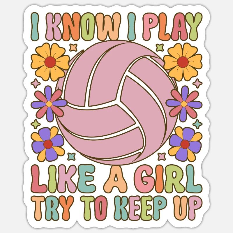 Fille de softball - Sticker taille S (10 x 10 cm) - blanc mat