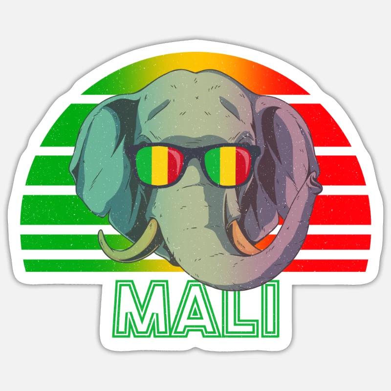 Mali - Sticker size S (10 x 10 cm) - white matte
