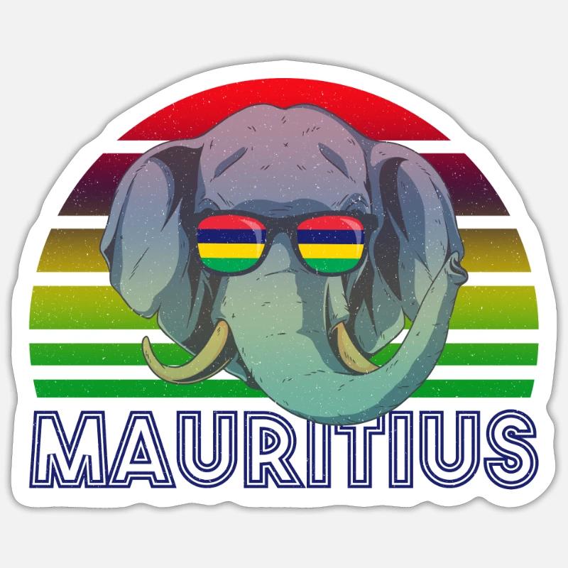 Mauritius - Sticker Größe S (10 x 10 cm) - Mattweiß