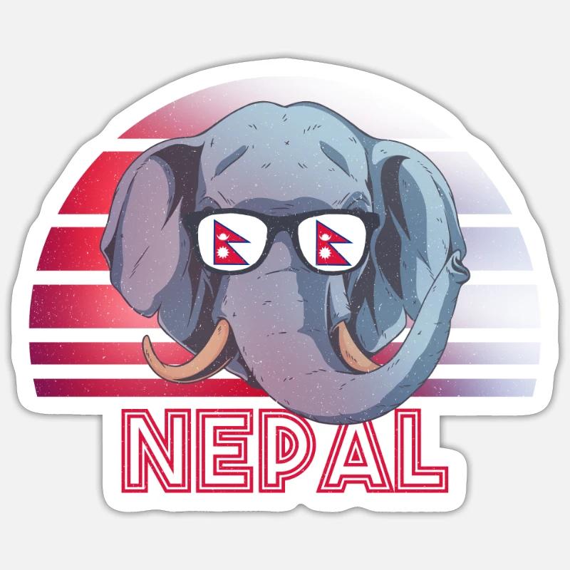 Népal - Sticker taille S (10 x 10 cm) - blanc mat