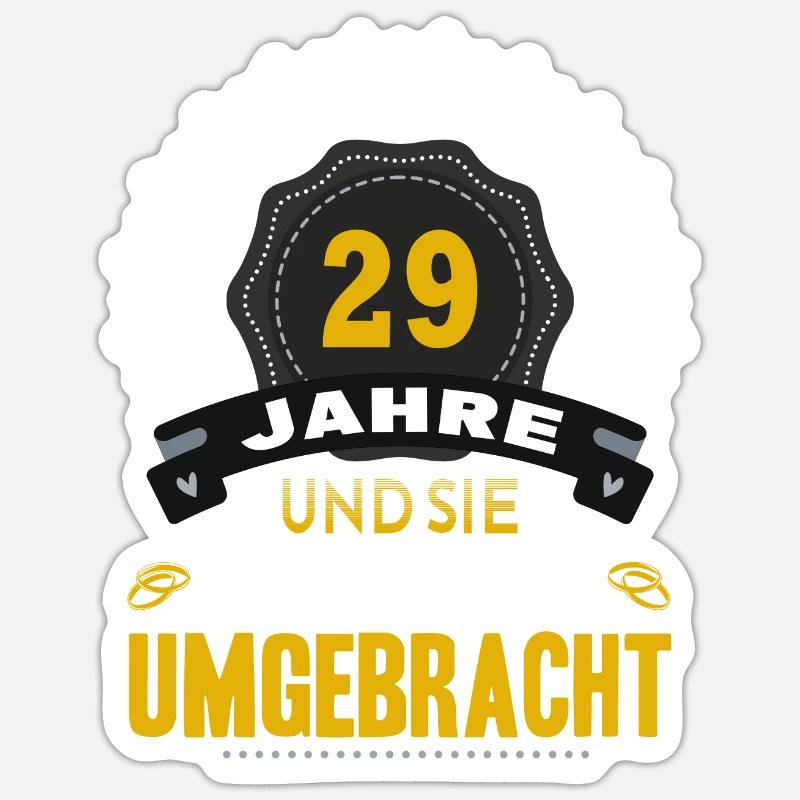 29 Hochzeitstag Mann 29 Jahre Ehe Samthochzeit Sticker Größe S (10 x 10 cm)