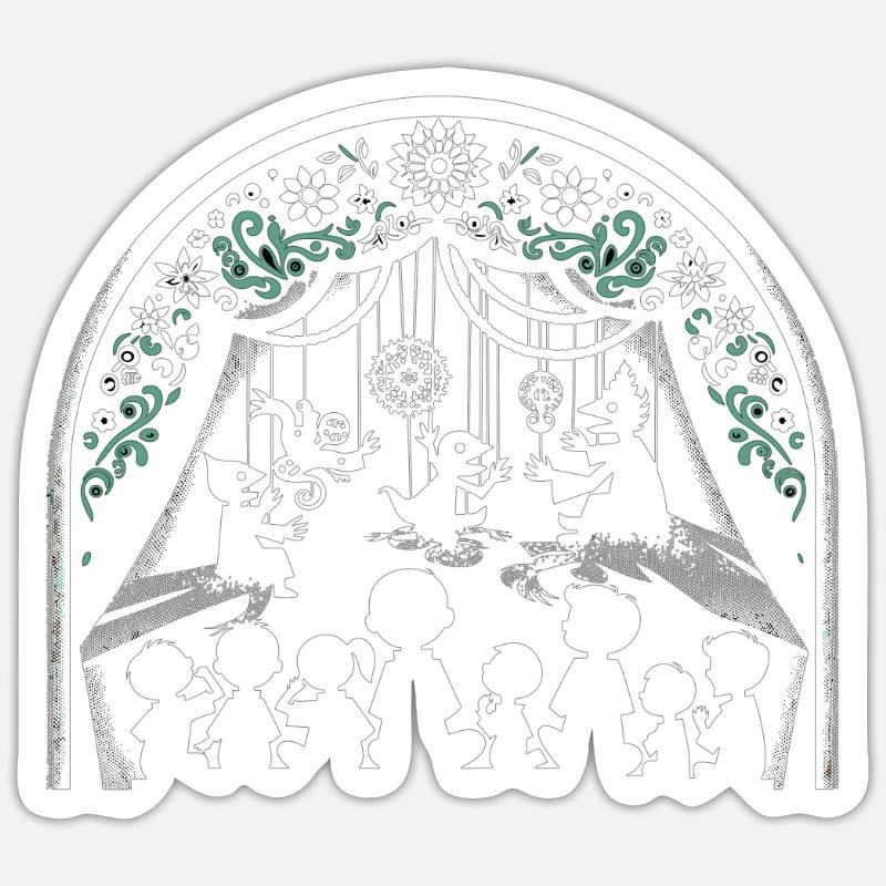 Puppet Mastery Shadow Play Bauchredner-geschenk Sticker Größe S (10 x 10 cm)