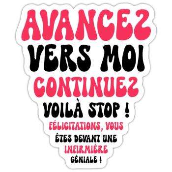 Humour Super Cadeau Pour Infirmière - Sticker taille S (10 x 10 cm) - blanc mat - Devant