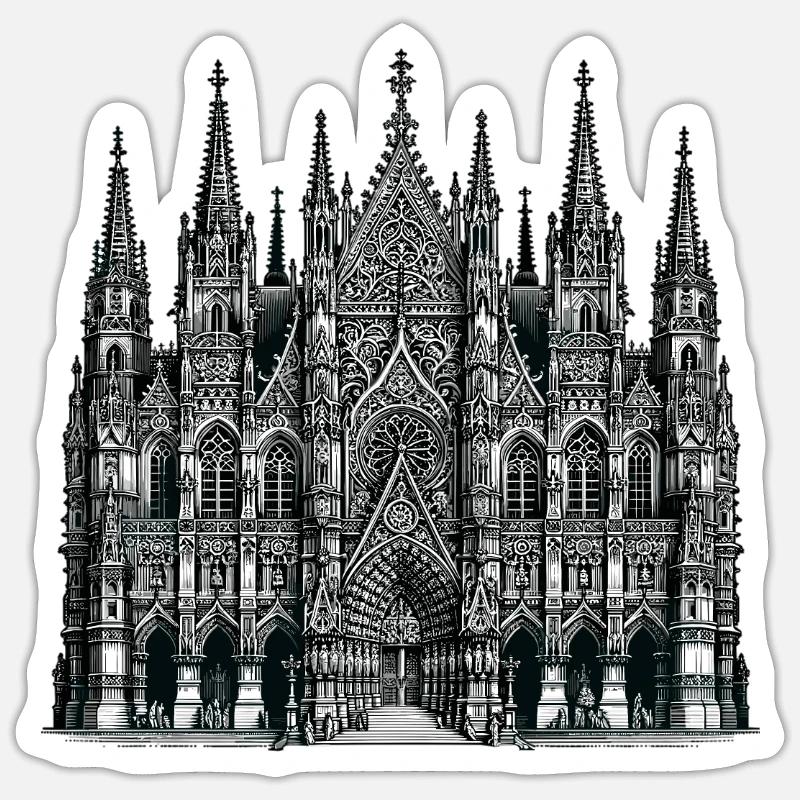 Gothic Cathedral Architecture Sticker size S (10 x 10 cm)